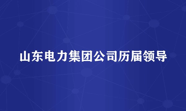 山东电力集团公司历届领导