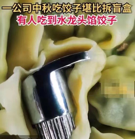 北京一公司过节包水饺吃出水龙头馅，如何看待包此水饺同事的“沙雕”行为？