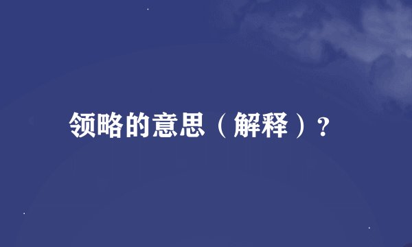 领略的意思（解释）？