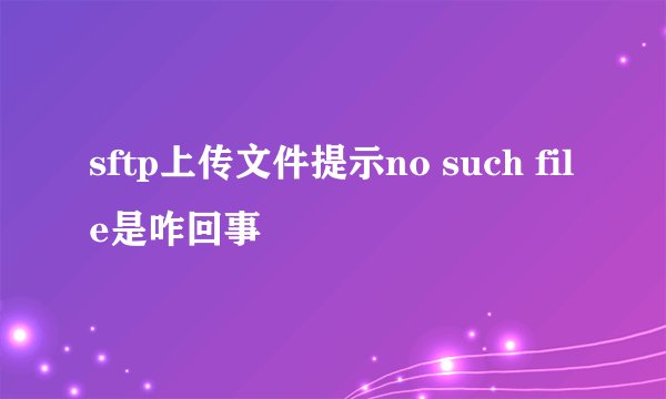 sftp上传文件提示no such file是咋回事