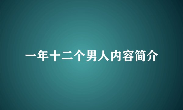 一年十二个男人内容简介
