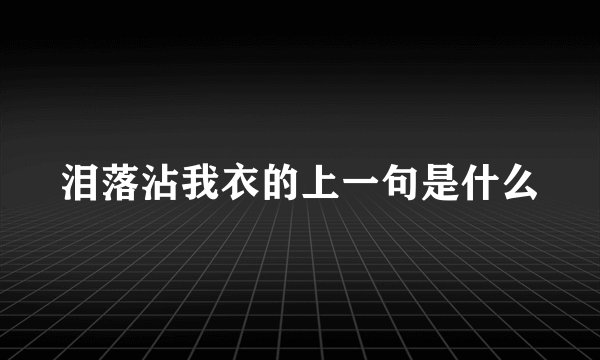 泪落沾我衣的上一句是什么
