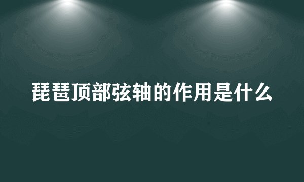 琵琶顶部弦轴的作用是什么
