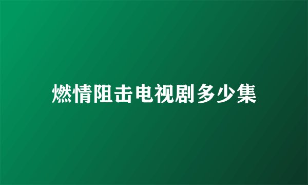 燃情阻击电视剧多少集
