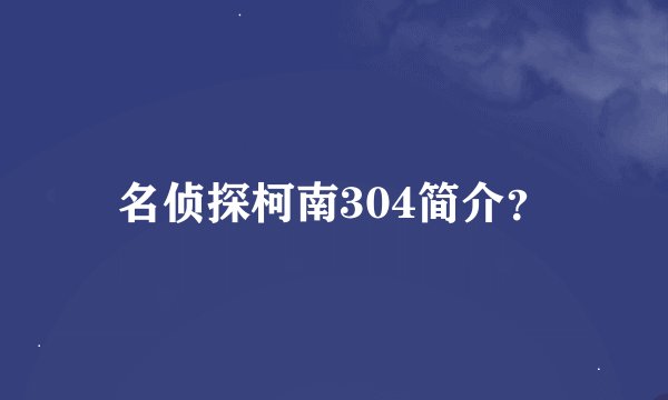 名侦探柯南304简介？