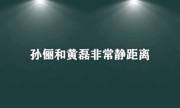 孙俪和黄磊非常静距离