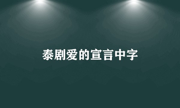 泰剧爱的宣言中字