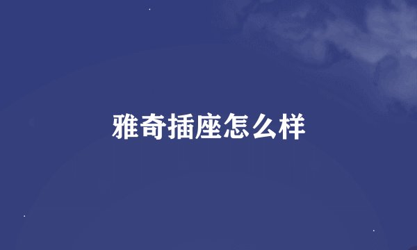 雅奇插座怎么样