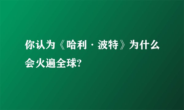 你认为《哈利·波特》为什么会火遍全球?