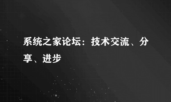 系统之家论坛：技术交流、分享、进步