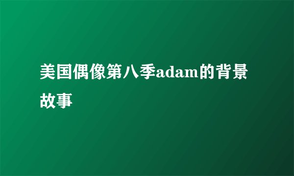 美国偶像第八季adam的背景故事