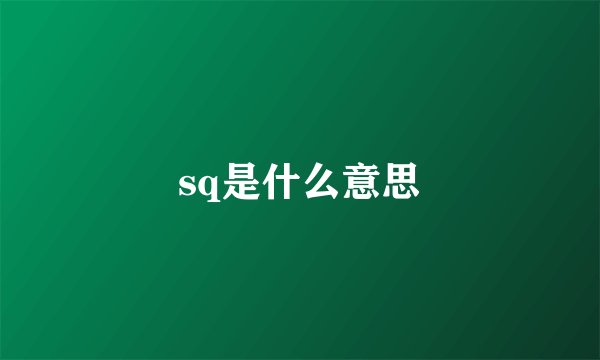 sq是什么意思
