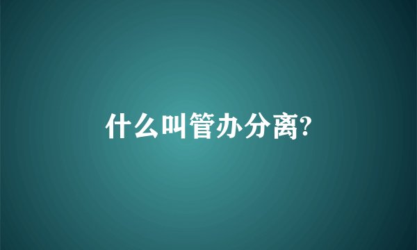 什么叫管办分离?