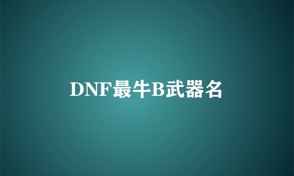 DNF最牛B武器名