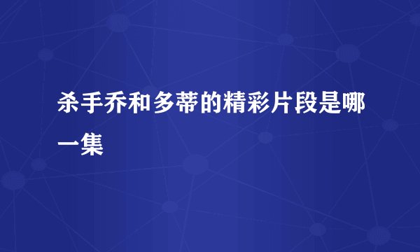 杀手乔和多蒂的精彩片段是哪一集