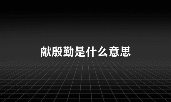 献殷勤是什么意思