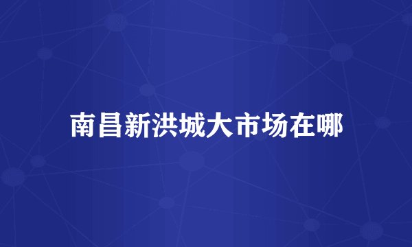 南昌新洪城大市场在哪