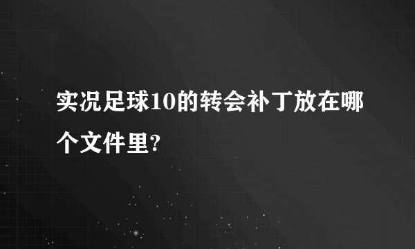 实况足球10的转会补丁放在哪个文件里?
