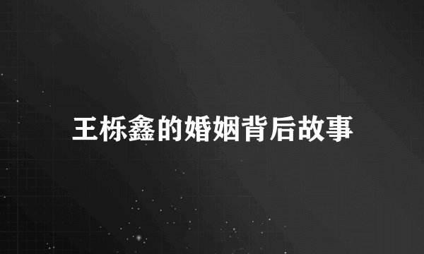 王栎鑫的婚姻背后故事