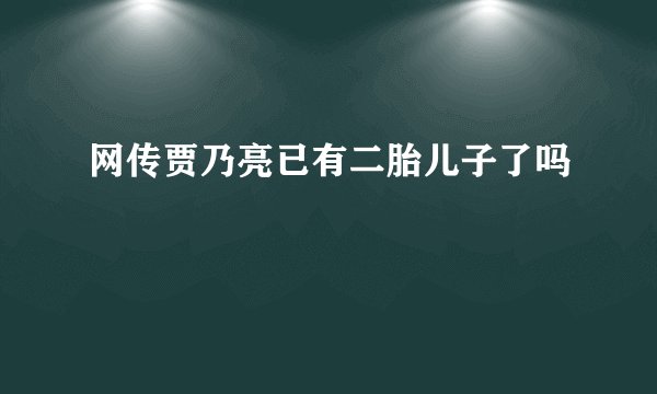 网传贾乃亮已有二胎儿子了吗