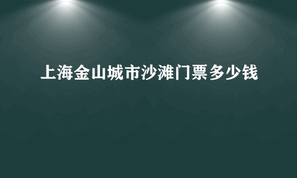 上海金山城市沙滩门票多少钱