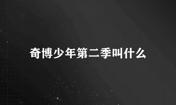 奇博少年第二季叫什么