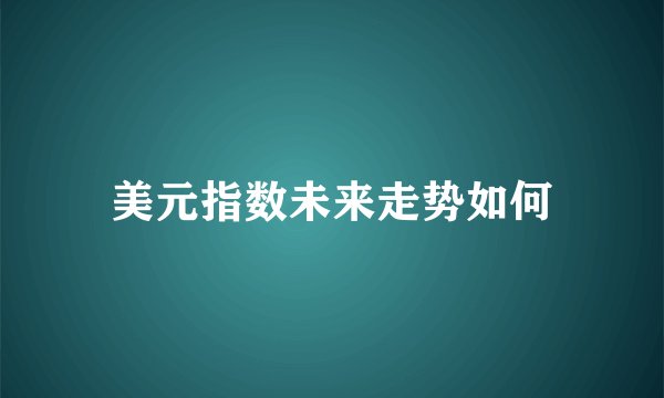 美元指数未来走势如何