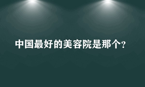 中国最好的美容院是那个？