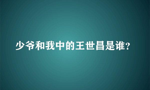 少爷和我中的王世昌是谁?