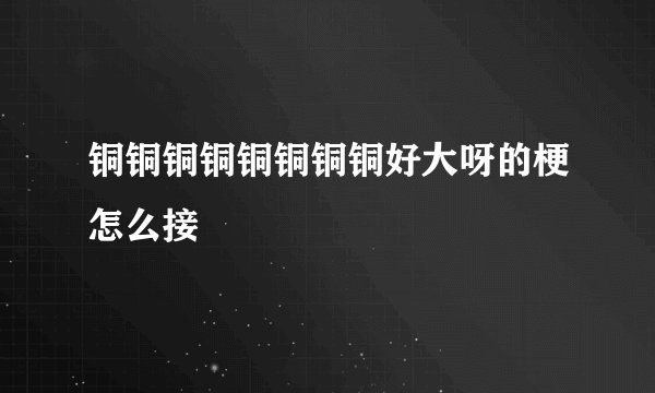 铜铜铜铜铜铜铜铜好大呀的梗怎么接