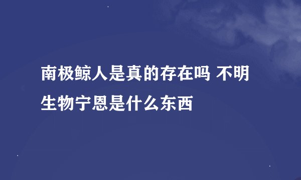 南极鲸人是真的存在吗 不明生物宁恩是什么东西
