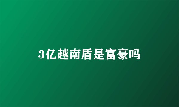 3亿越南盾是富豪吗
