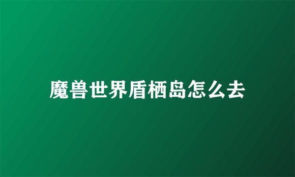 魔兽世界盾栖岛怎么去