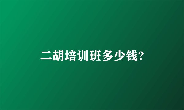 二胡培训班多少钱?