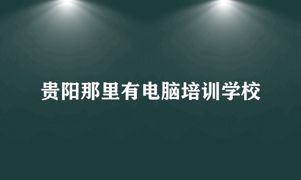贵阳那里有电脑培训学校