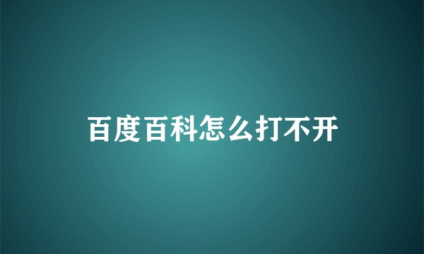百度百科怎么打不开