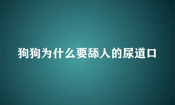 狗狗为什么要舔人的尿道口