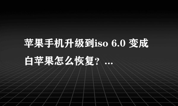 苹果手机升级到iso 6.0 变成白苹果怎么恢复? 求高手