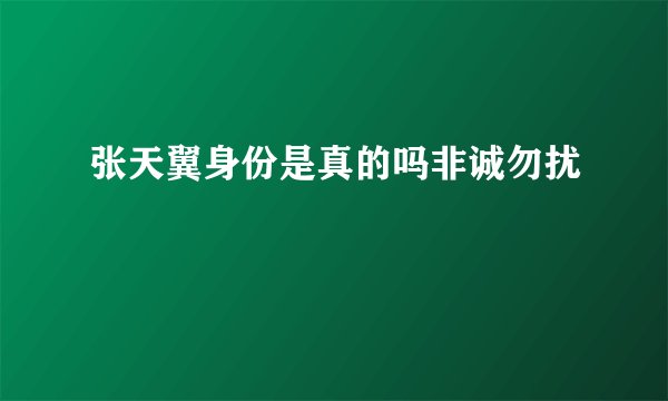 张天翼身份是真的吗非诚勿扰