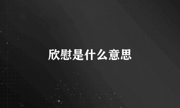 欣慰是什么意思