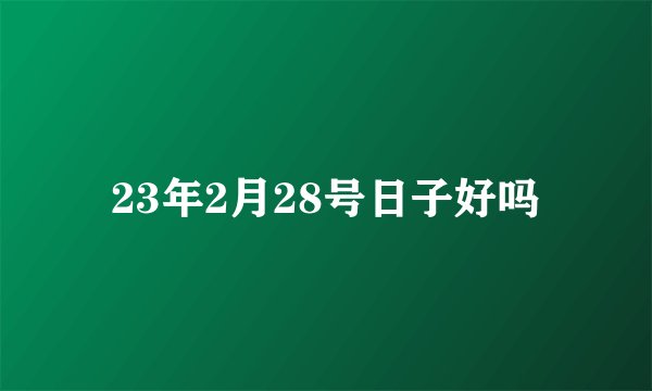 23年2月28号日子好吗