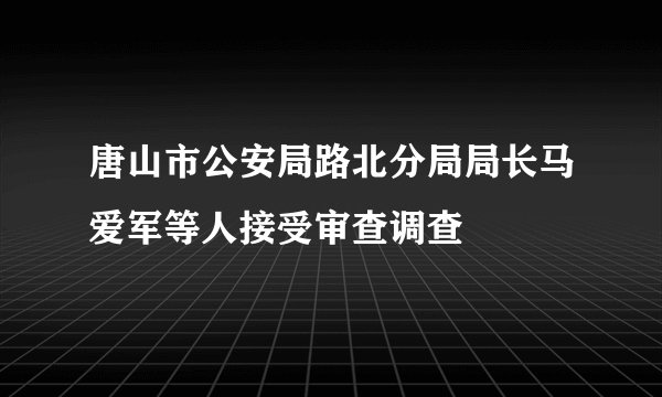唐山市公安局路北分局局长马爱军等人接受审查调查