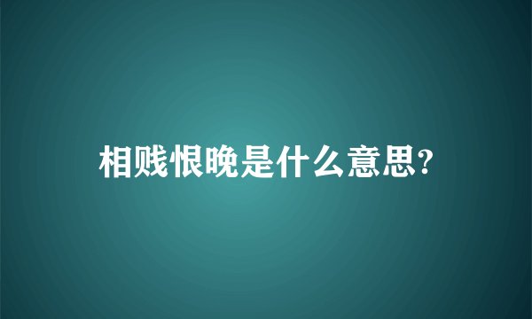 相贱恨晚是什么意思?