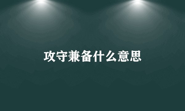 攻守兼备什么意思
