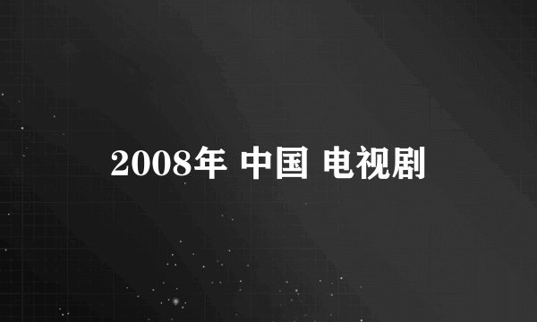 2008年 中国 电视剧