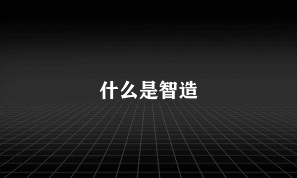 什么是智造