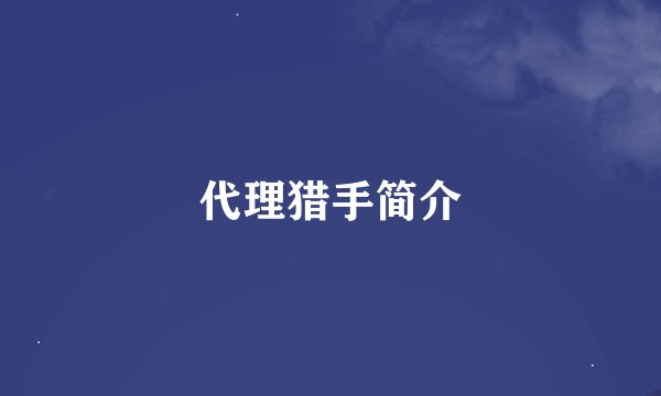 代理猎手简介