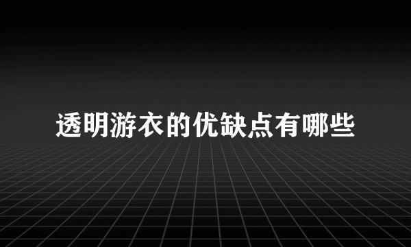 透明游衣的优缺点有哪些