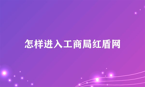 怎样进入工商局红盾网