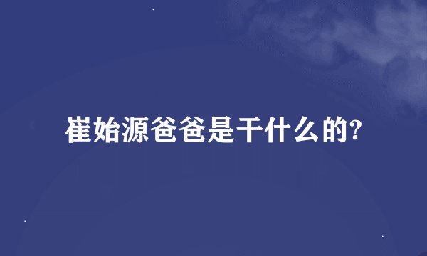 崔始源爸爸是干什么的?